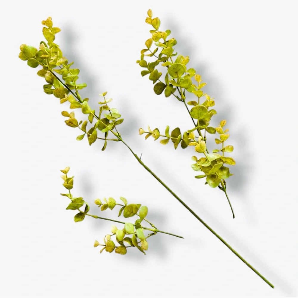 LIFELIKE Eucalyptus Floral Picks Pale Light Green Set of 3 Stems